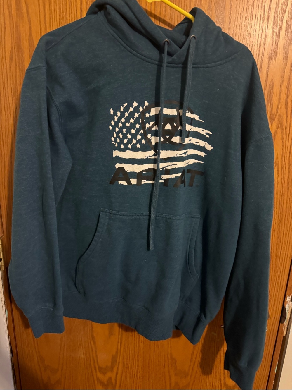 Ariat Men's Teal-Blue Flag Graphic Hoodie